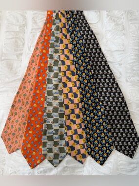 Set of 6 Banana Republic Men’s Ties, Various, Italian Made Silk, Great Cond.